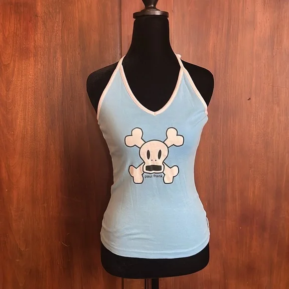 Y2K Rare Paul Frank Skull and Crossbones Halter Top M - Picture 9 of 9
